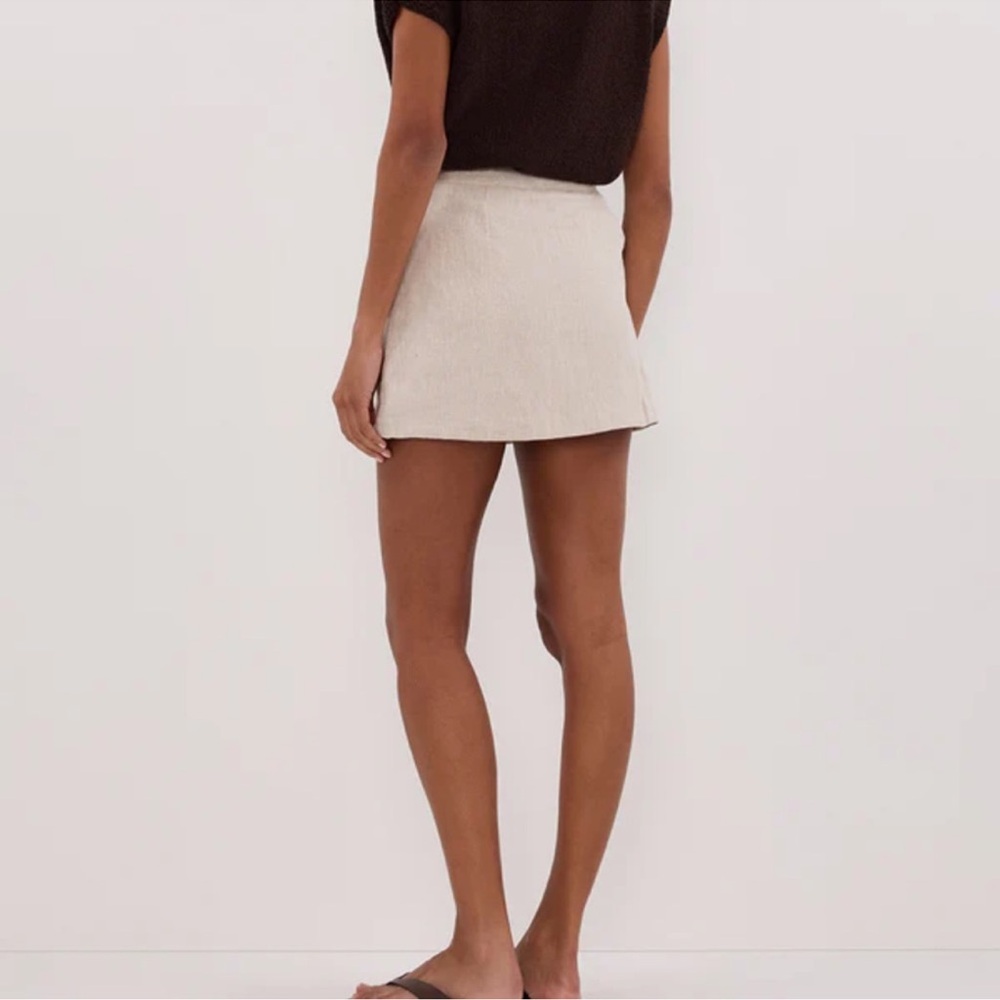 DISSH Bloom Natural Linen Mini Skirt – Size 4 (US) / AU 8 - Picture 3 of 6